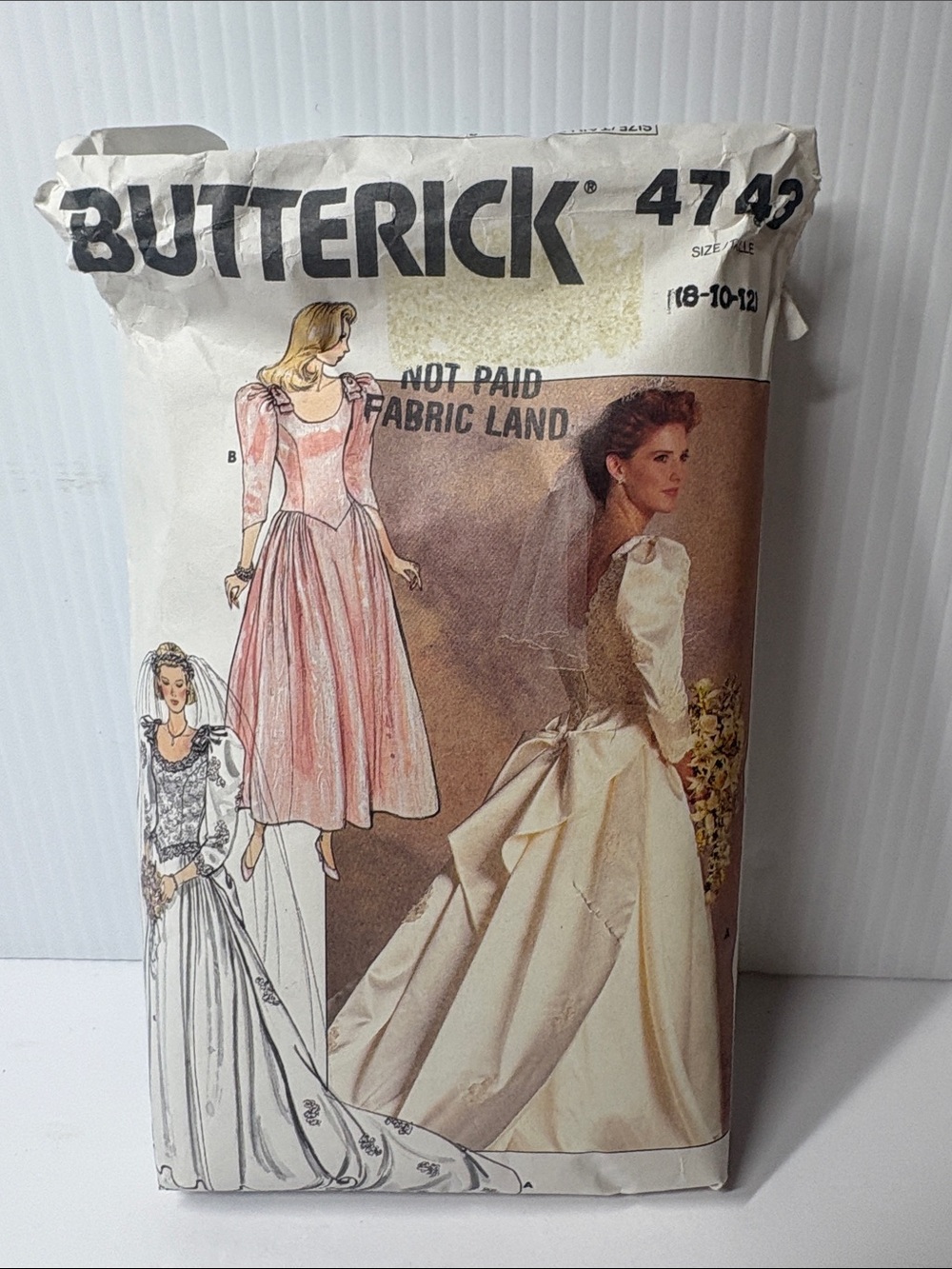 Vintage Wedding Dress Patterns Butterick 4743 sizes 8-10-12
